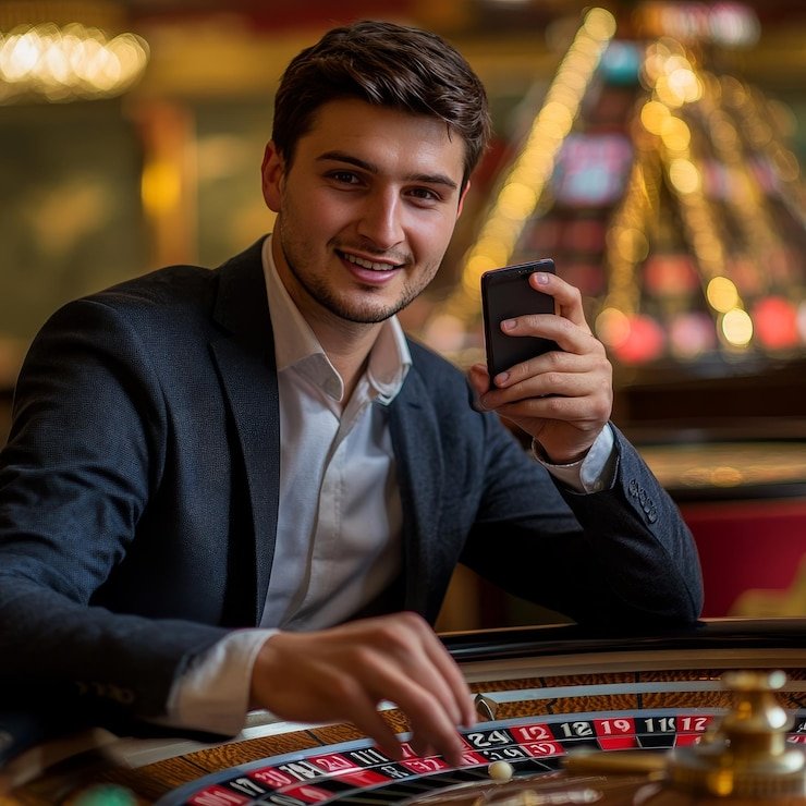 Mobile phone screens showing agam68 live blackjack and roulette tables